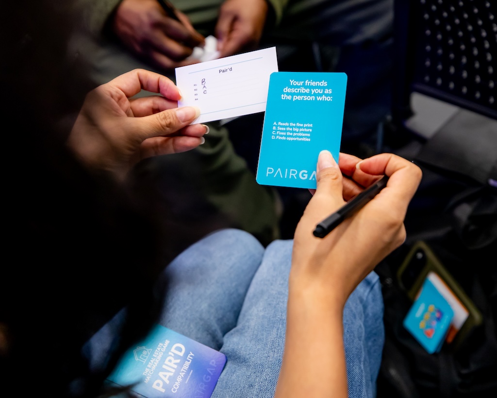 A Pairgap attendee taking part in a guided co-buying activity
